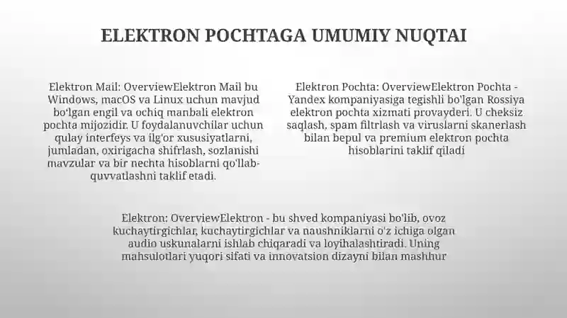Elektron Pochta 3
