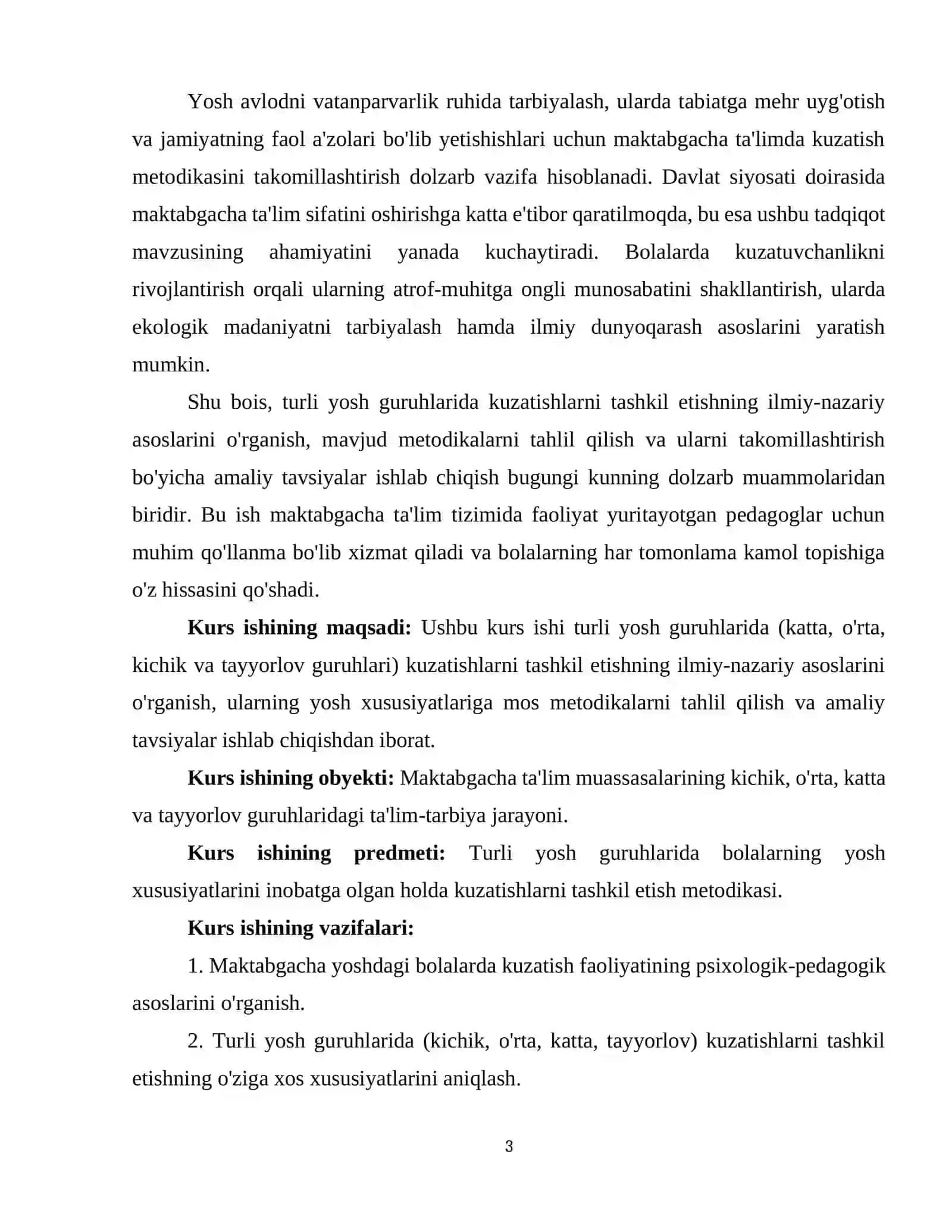 TURRI YOSH GURUHLARDA KUZATISHLARNI TASHKIL ETISH METODIKASI (KATTA, O'RTA, KICHIK VA TAYYORLOV GURUHLARI) 3