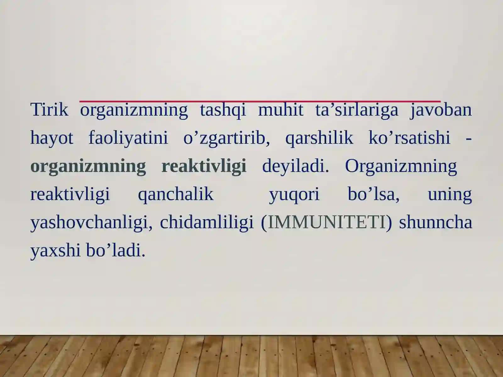 Organizmning muhofazavakompensator–moslashish reaksiyalari 3