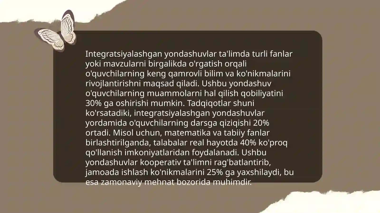 Ta'limda integratsiyalashgan yondashuvlar 3