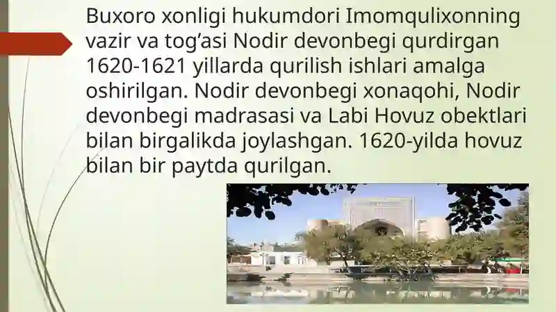 Nodir Devonbegi Xonaqohi 3