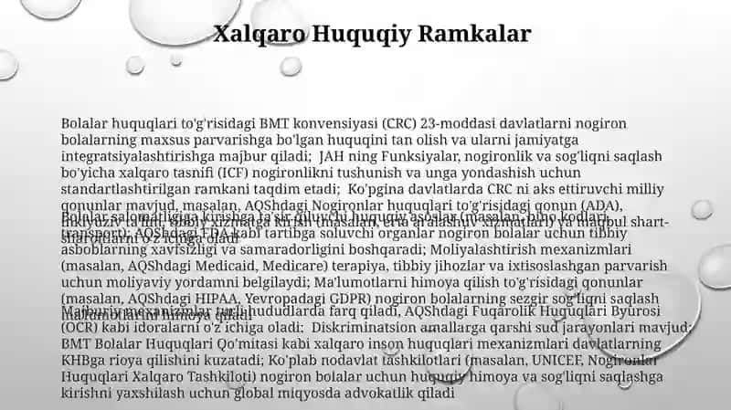 Bolalar Nogironligi Huquqlari va Sog'liqni Saqlash 3