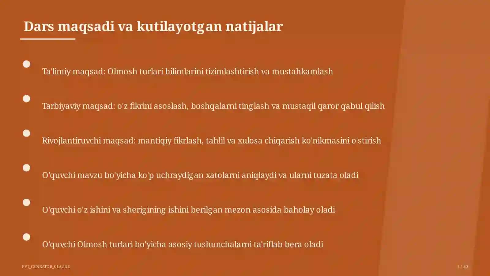 Olmosh turlari (6-sinf) 1