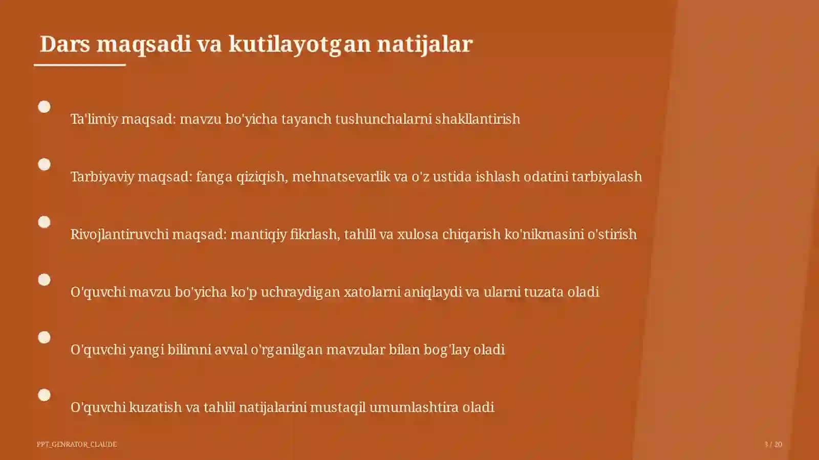 Sinf soati va tarbiyaviy tadbirlar (1– 11) 3