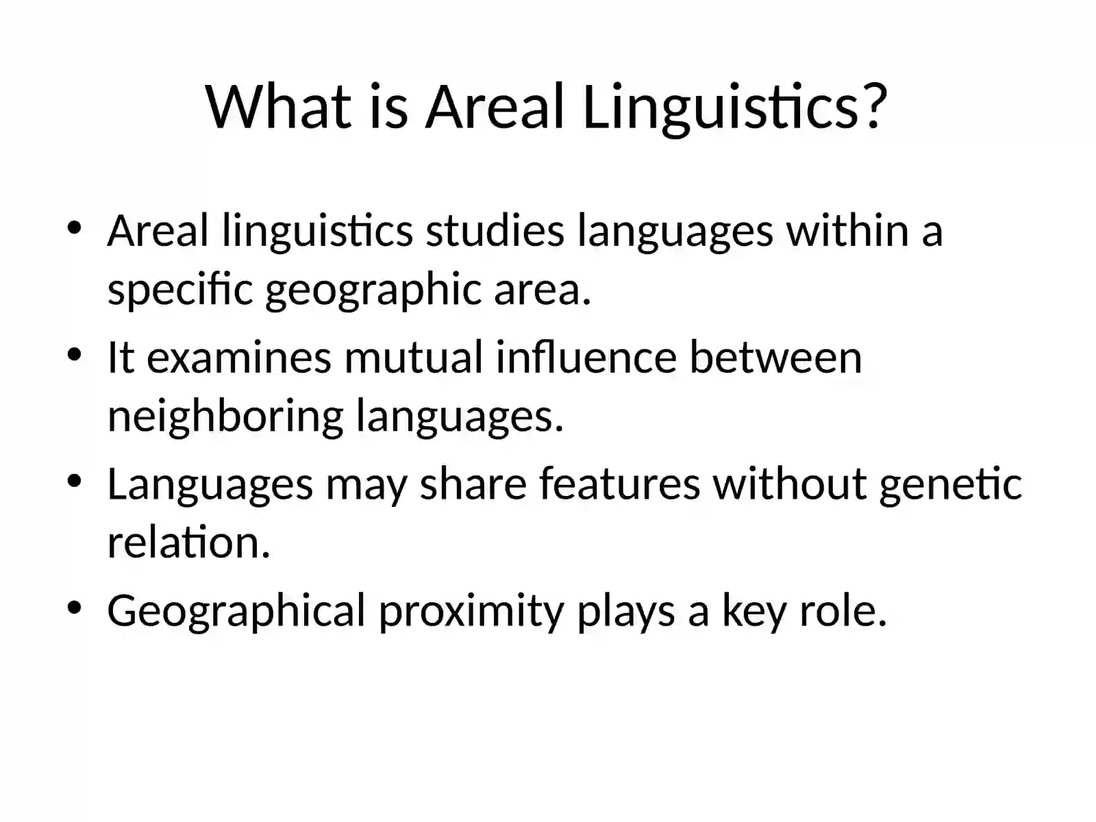 Areal Classification of Languages 3