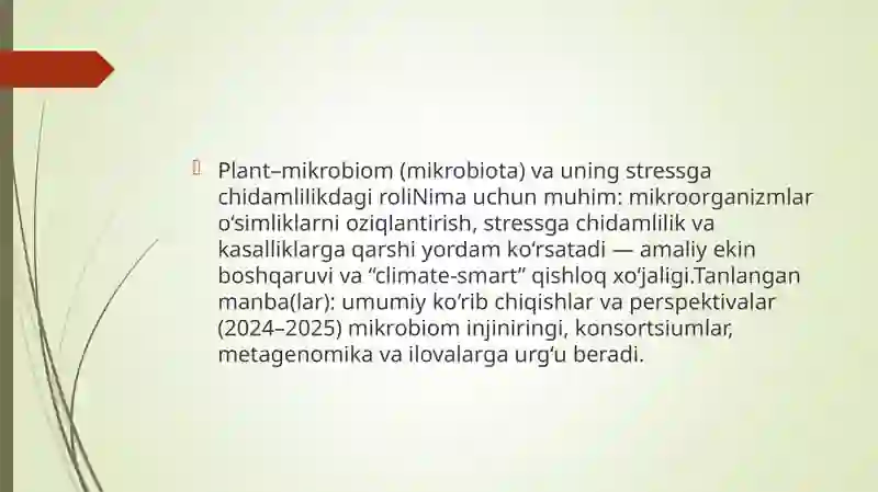 O’simliklar fiziologiyasi yuzasidan chet el ilmiy tadqiqotlar va ular haqida ilmiy maqolalarni tahlil qilish 3