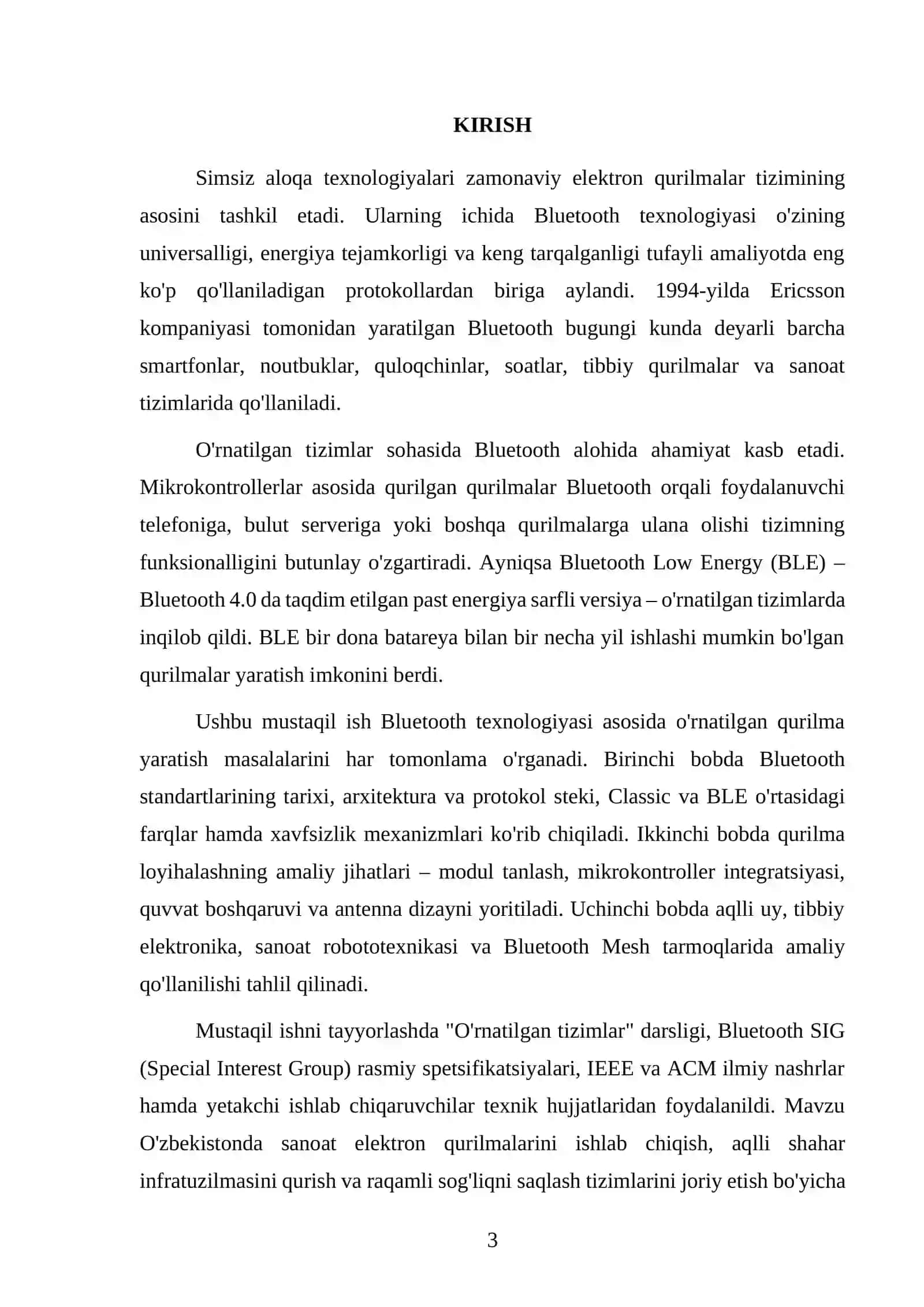 Bluetooth texnologiyasi asosida o'rnatilgan qurilma yaratish 3