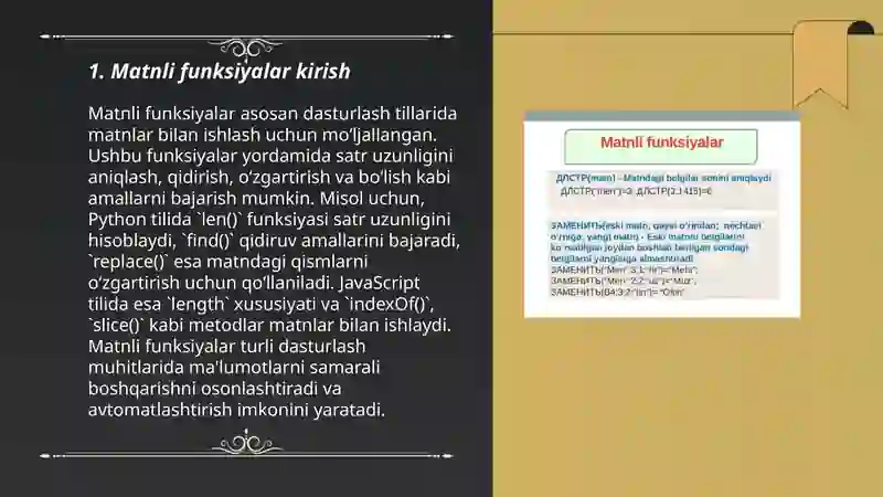 Matnli funksiyalar bilan ishlash 3