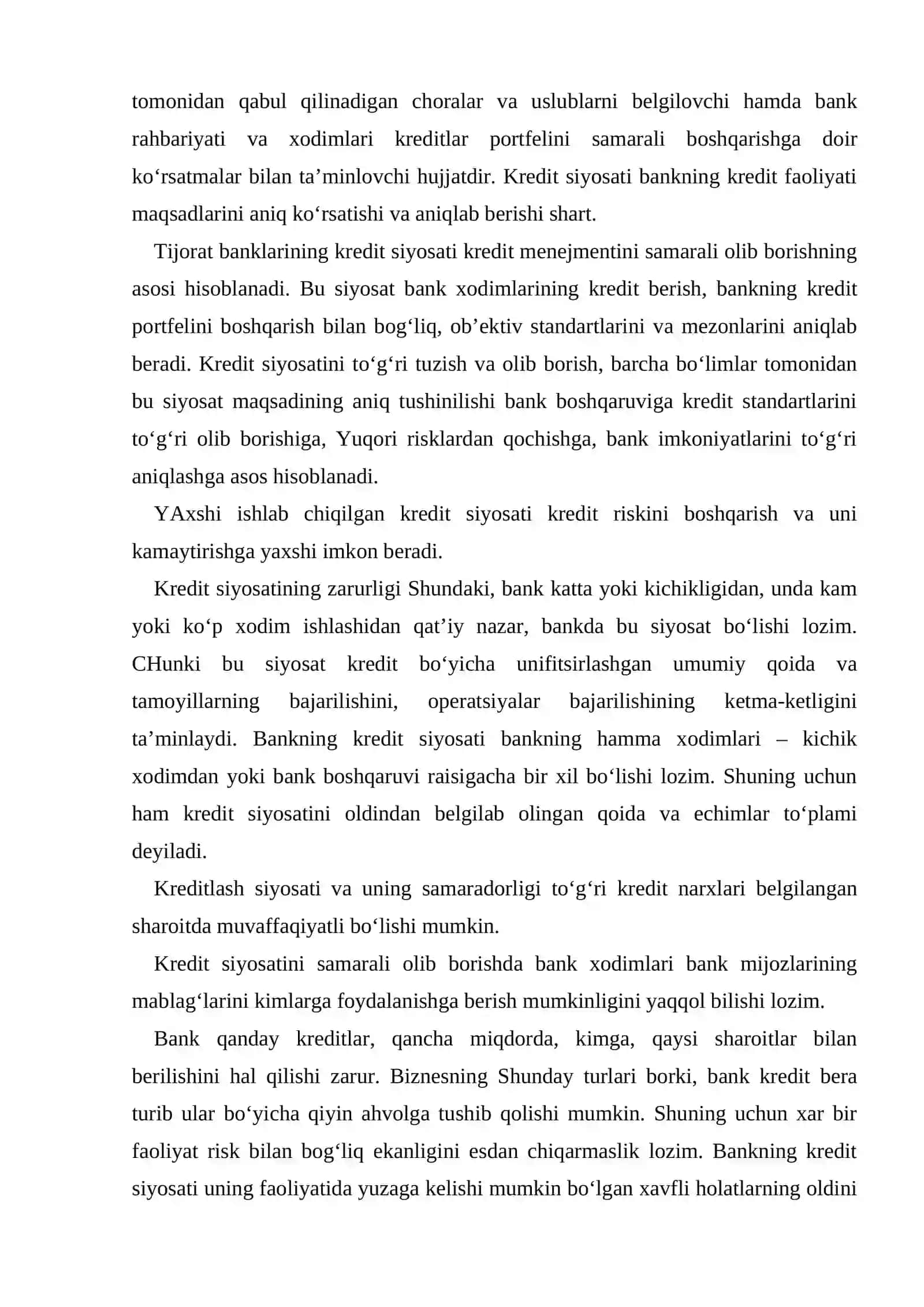 Tijorat banklarining kredit siyosati 3