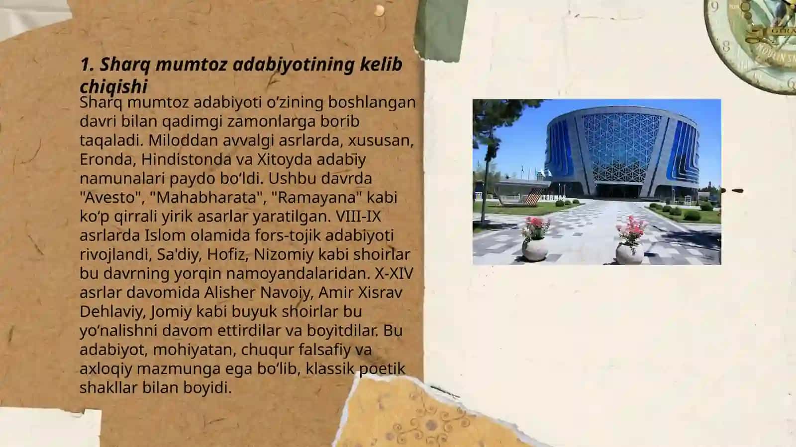 Sharq mumtoz adabiyotshunosligi tarixi bo‘yicha taqdimot 3