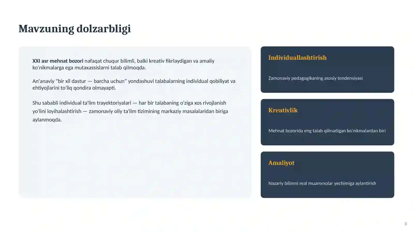 KREATIV FIKRLASH VA AMALIY KO'NIKMALARNI SHAKLLANTIRISH 3