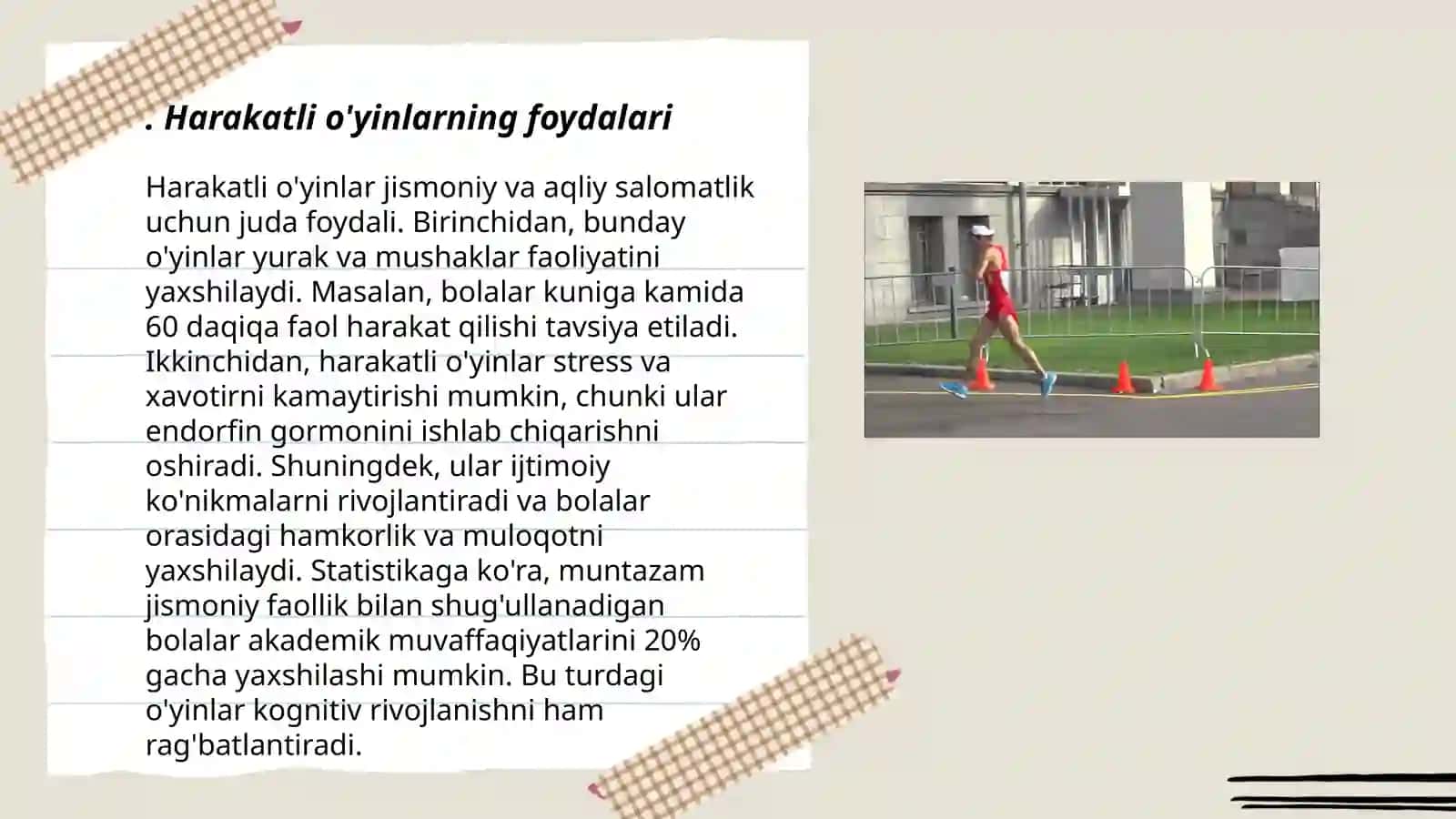 Harakatli òyinlar Umum rivojlantiruvchi mashq va yugurish mashqlar 3