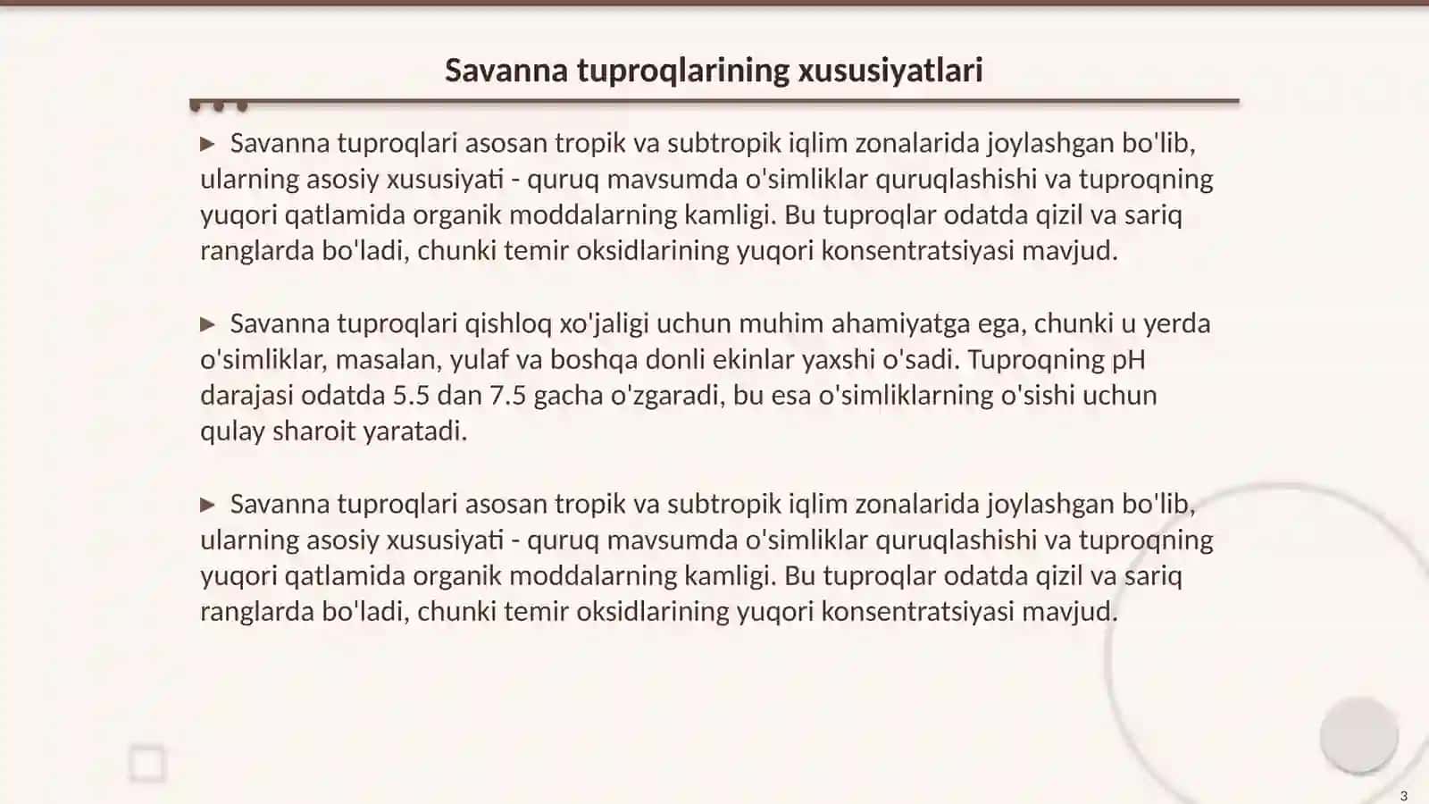 Savanna va siyrak oʻrmonlar tuproqlari 3