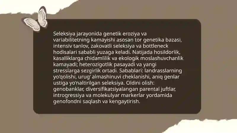 Navlarning genetik eroziyasi va variabilitetning kamayishi 3