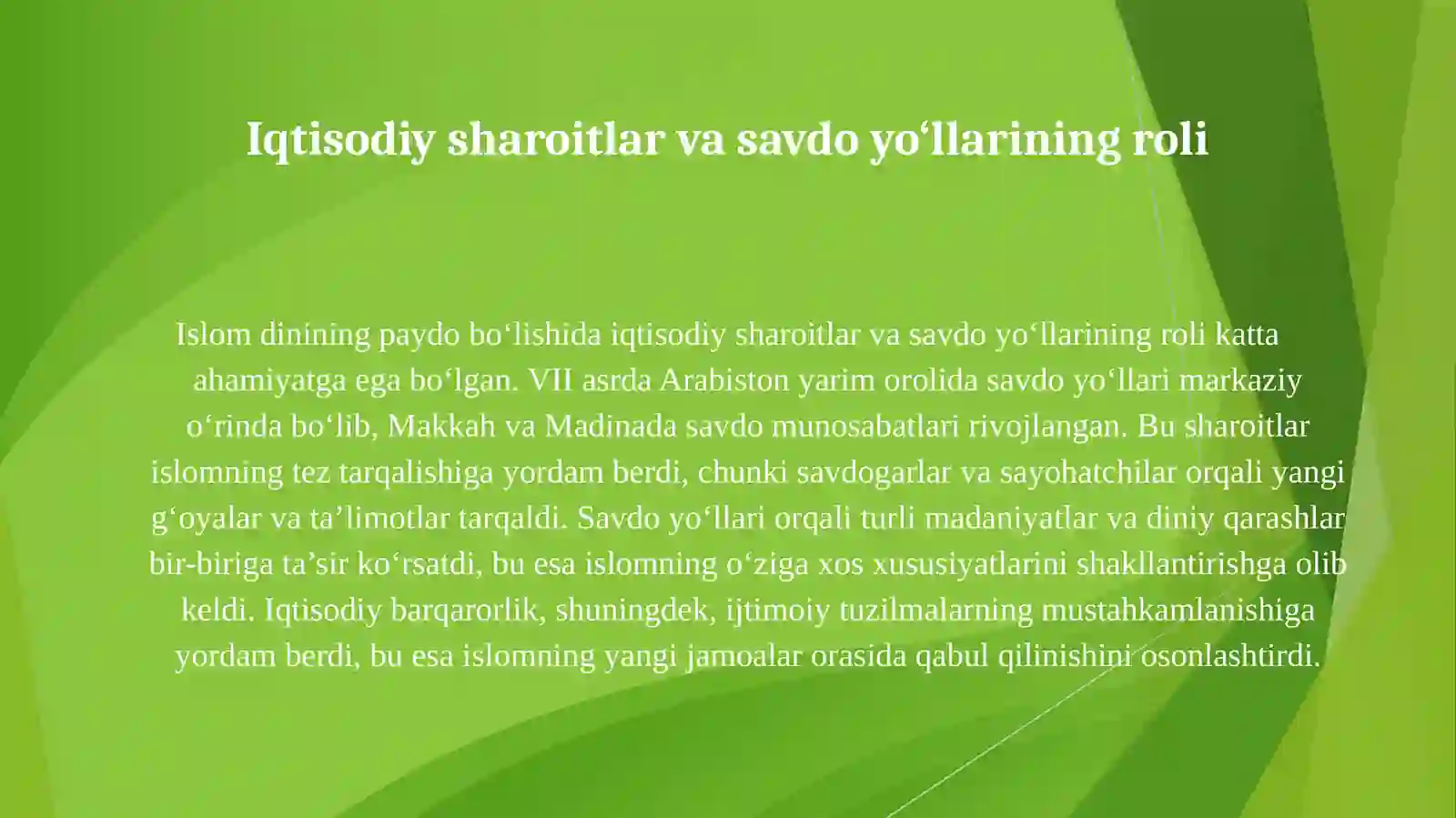 Islom dinining paydo bo'lishida ijtimoiy-siyosiy va madaniy sharoitlar 3