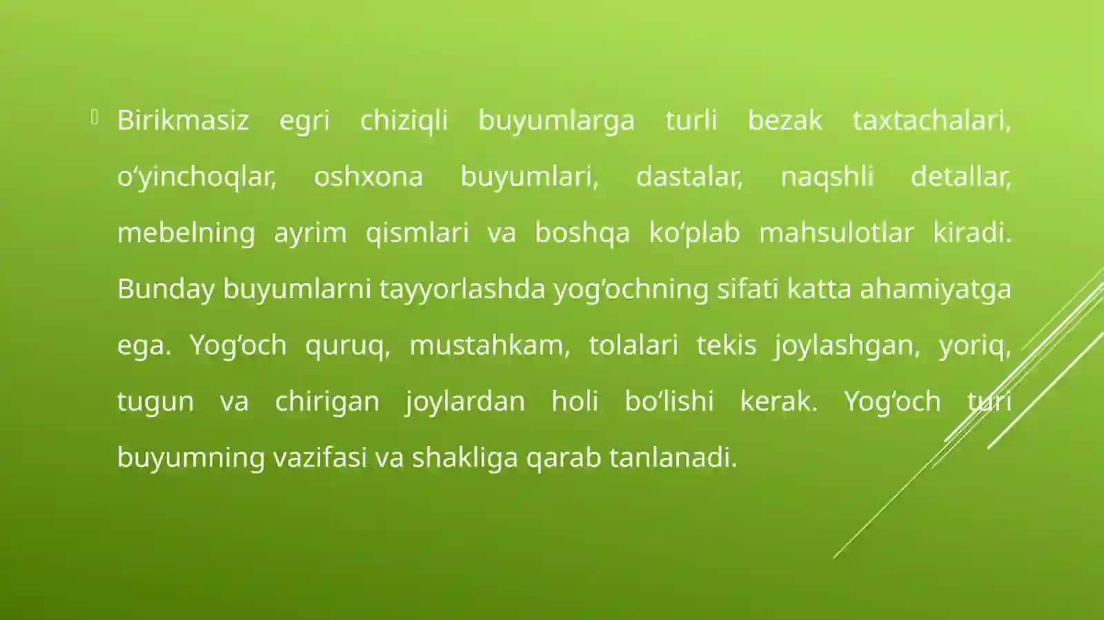 Birikmasi egri chiziq shaklidagi buyumlar tayyorlash texnologiyasi 3