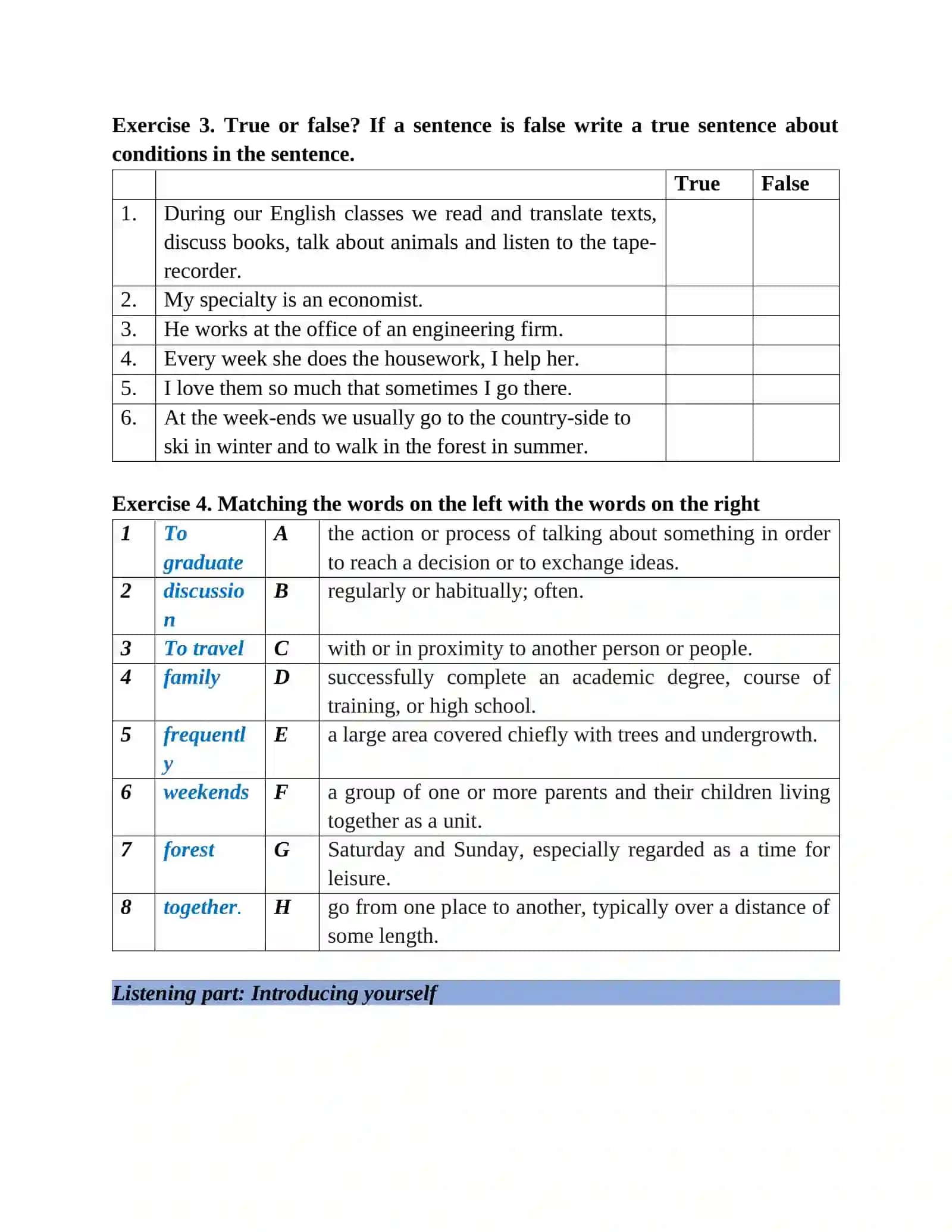 Exercise 1 & 2: Phonetics in English 3