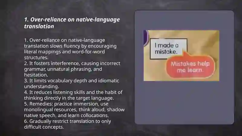 Mistakes in Learning a Language 3