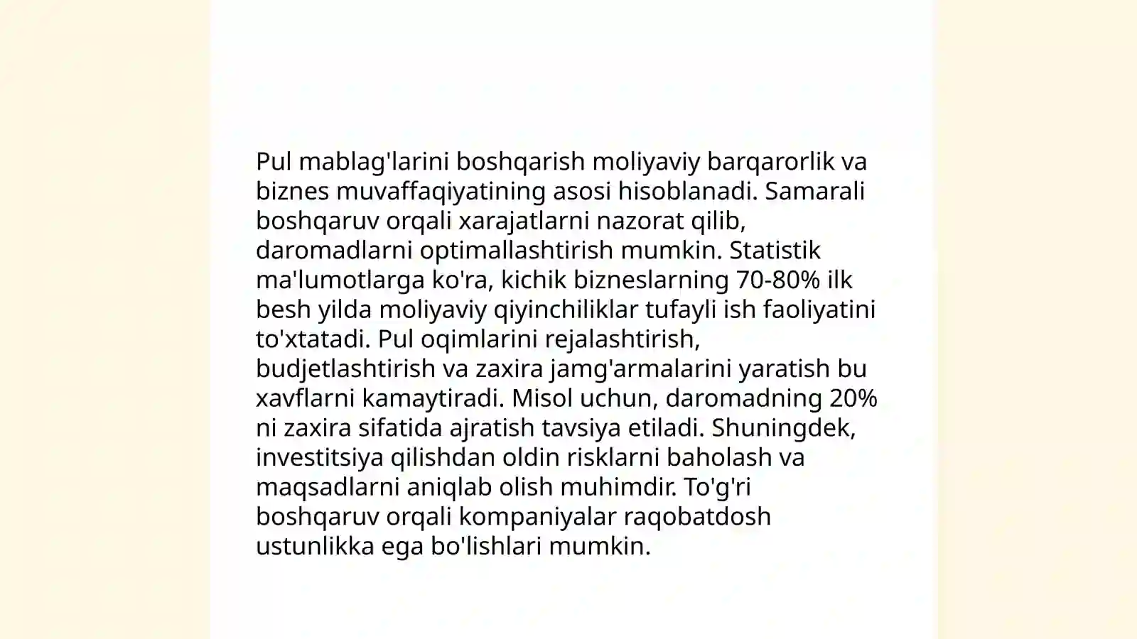 Pul mablag'larini boshqarish 3