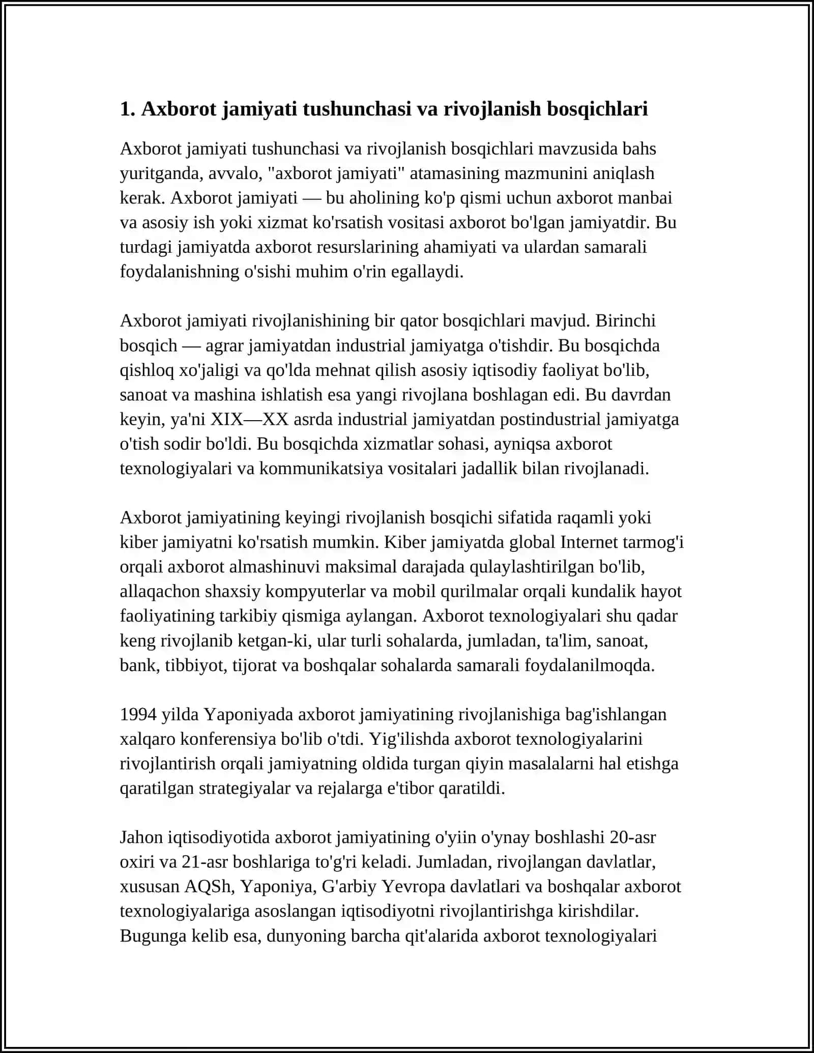 AXBOROT JAMIYATI VA UNING ISTIQBOLLARI 3