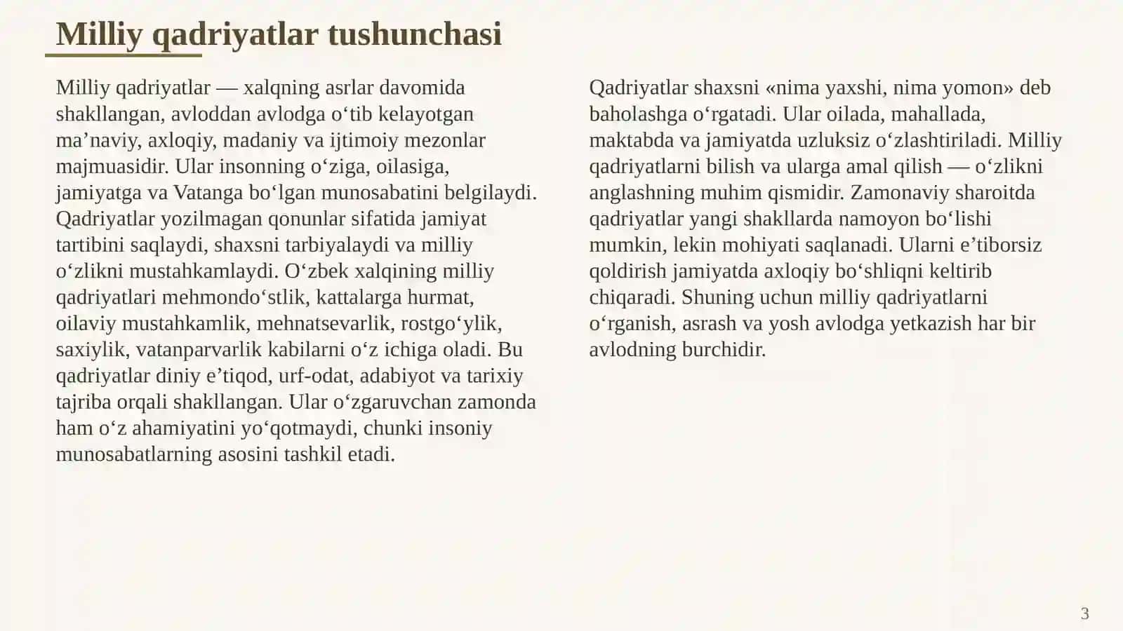 MILLIY QADRIYATLAR VA MA’NAVIY MEROS 3