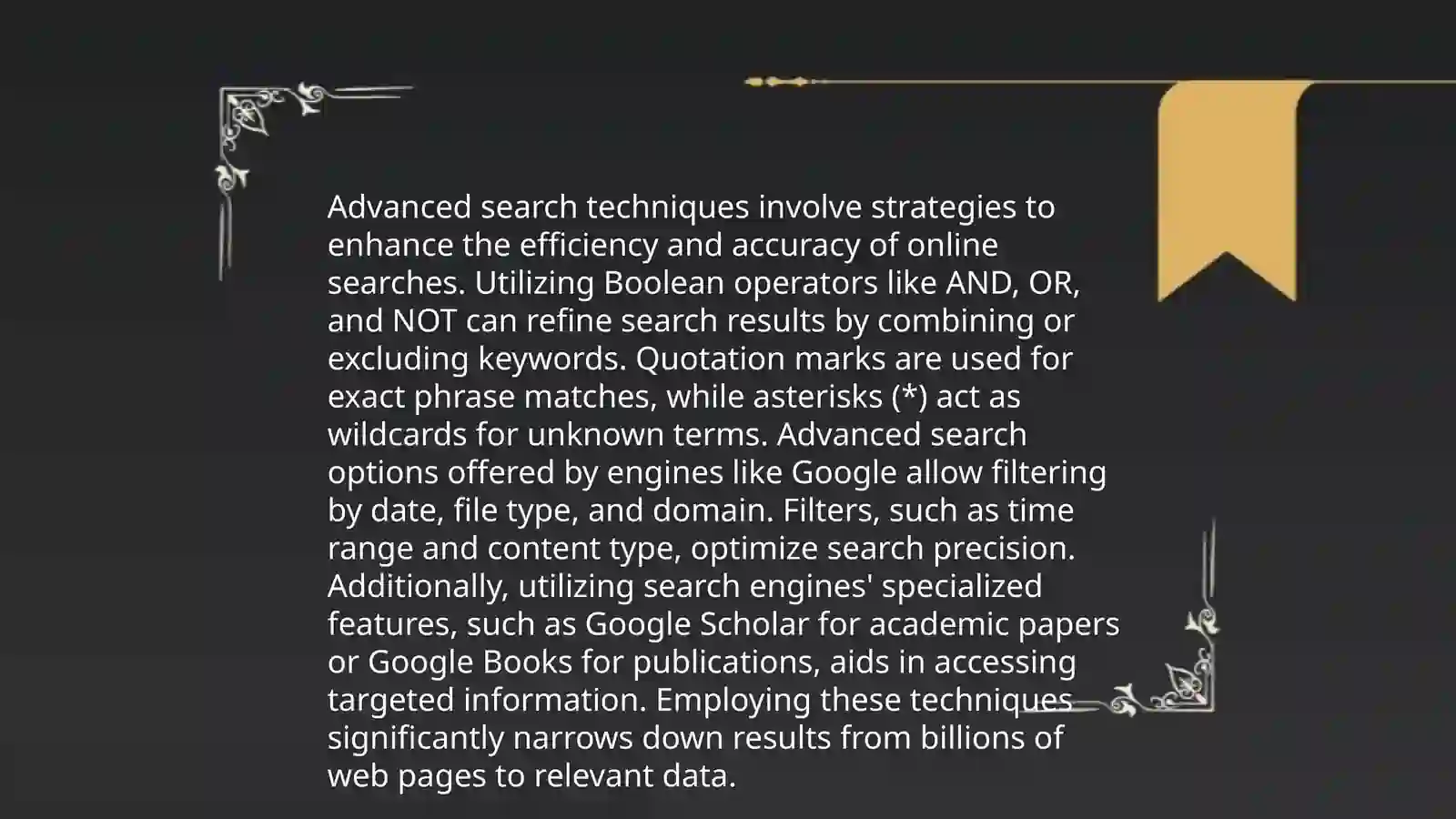 Advanced search techniques 3
