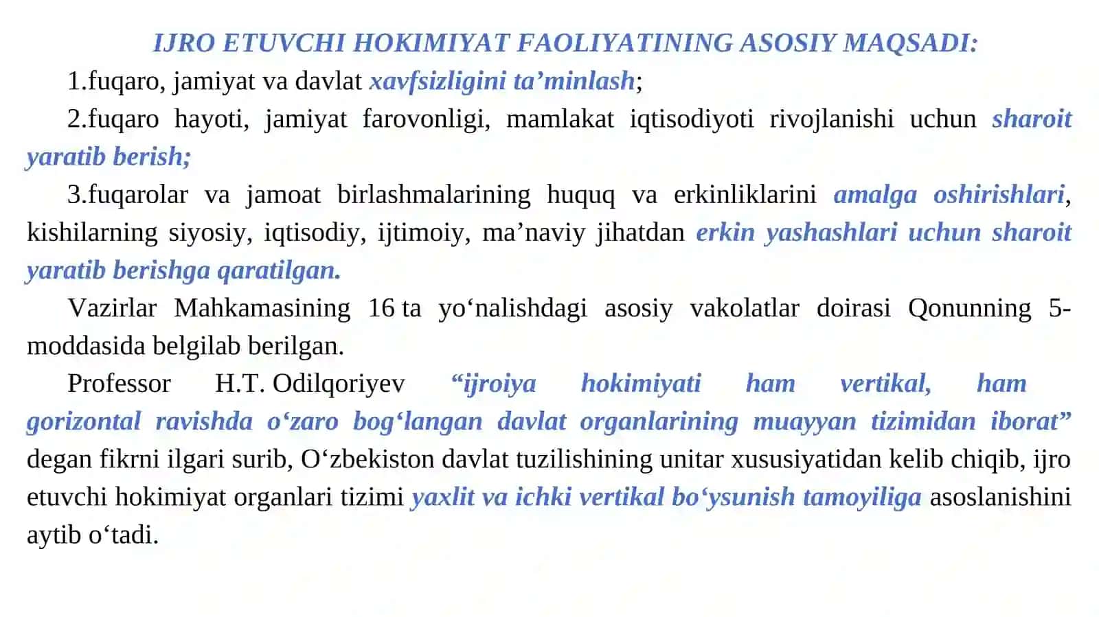 O‘zbekiston Respublikasi Vazirlar Mahkamasi Konstitutsiyaviy-Huquqiy Maqomi 3