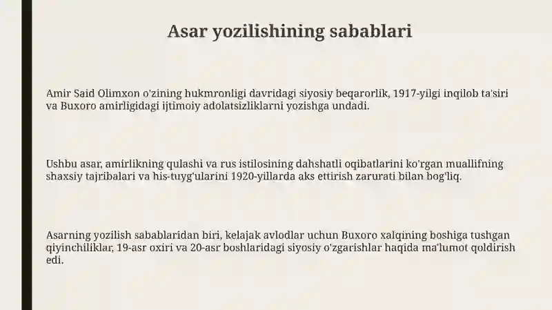 Buxoro xalqining qayg'uli tarixi 3