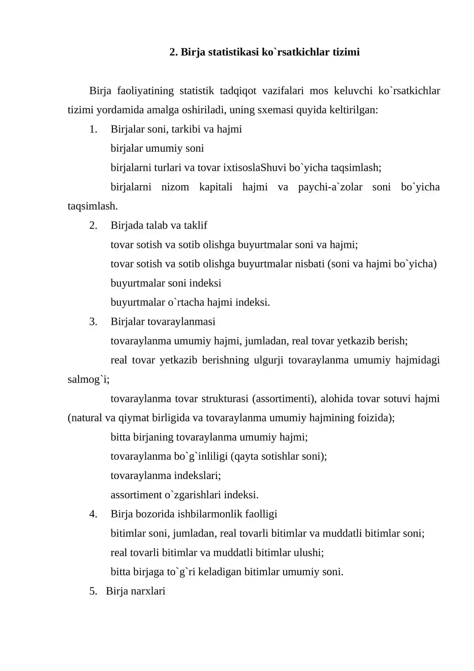 Birja statistikasi ko`rsatkichlari 3
