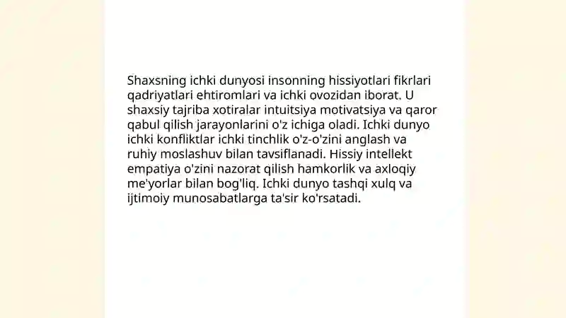 Shaxsning ichki dunyosi 3