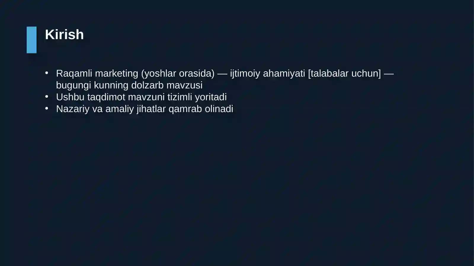 Raqamli marketing (yoshlar orasida) — ijtimoiy ahamiyati [talabalar uchun] 3