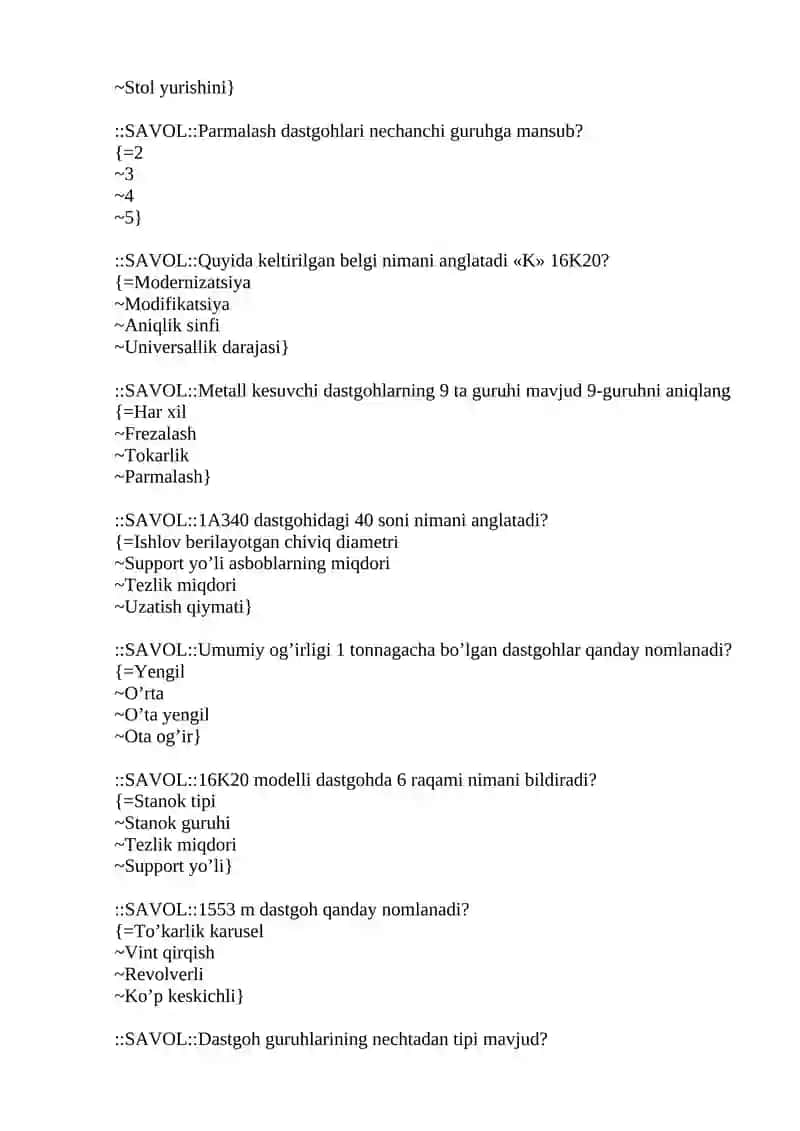 Avtomatlashtirilgan ishlab chiqarishning texnologik jihozlari 3