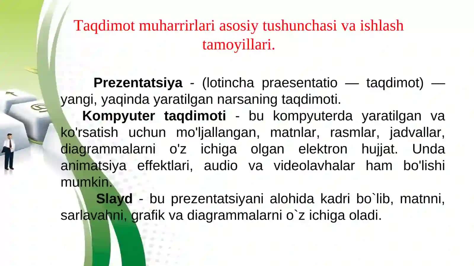 Taqdimotlarni ishlab chiqishning instrumental vositalari 3