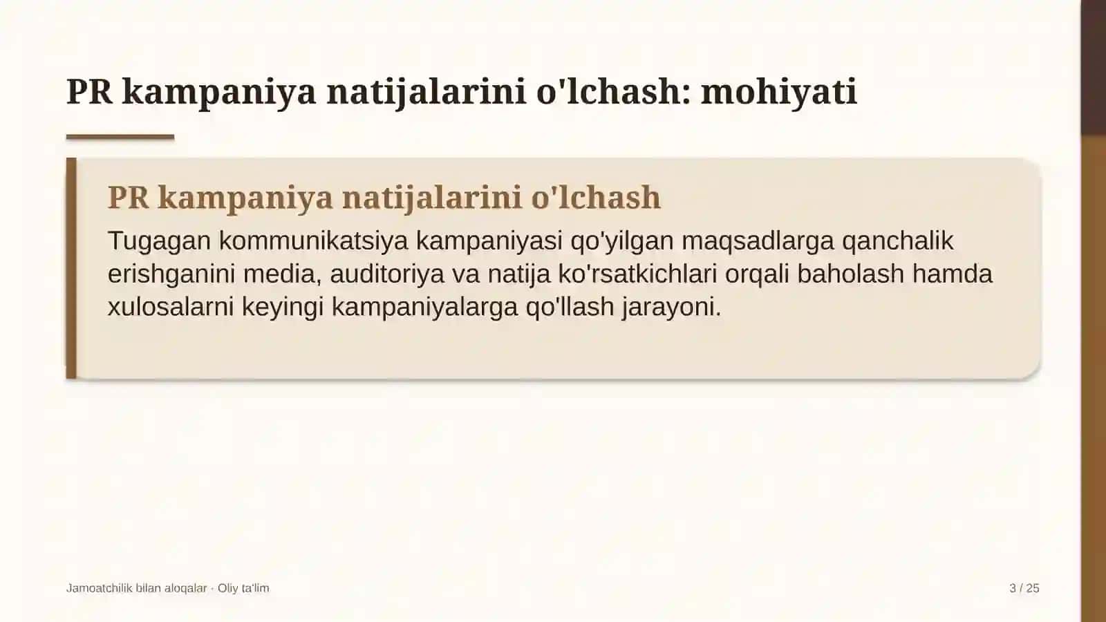 elchixonalarda o'tkazilgan pr kampaniya natijalarini o'lchash 2191 3