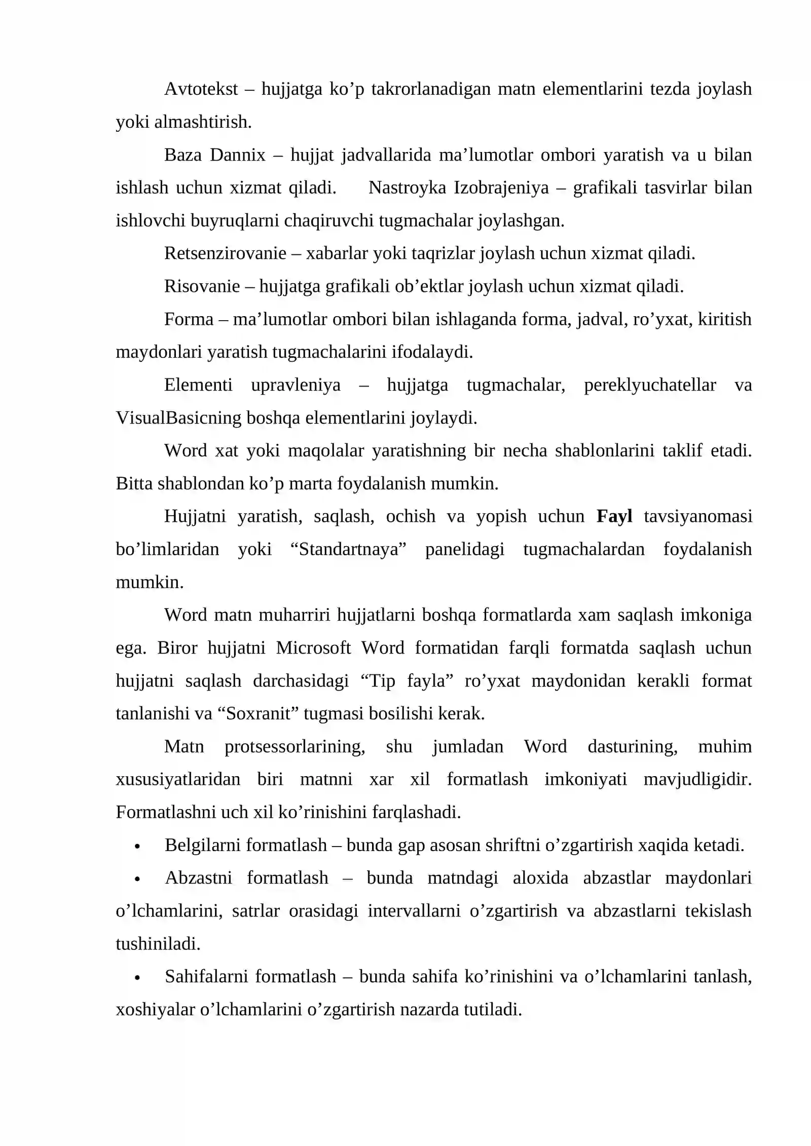 Word 2010 dasturi 3