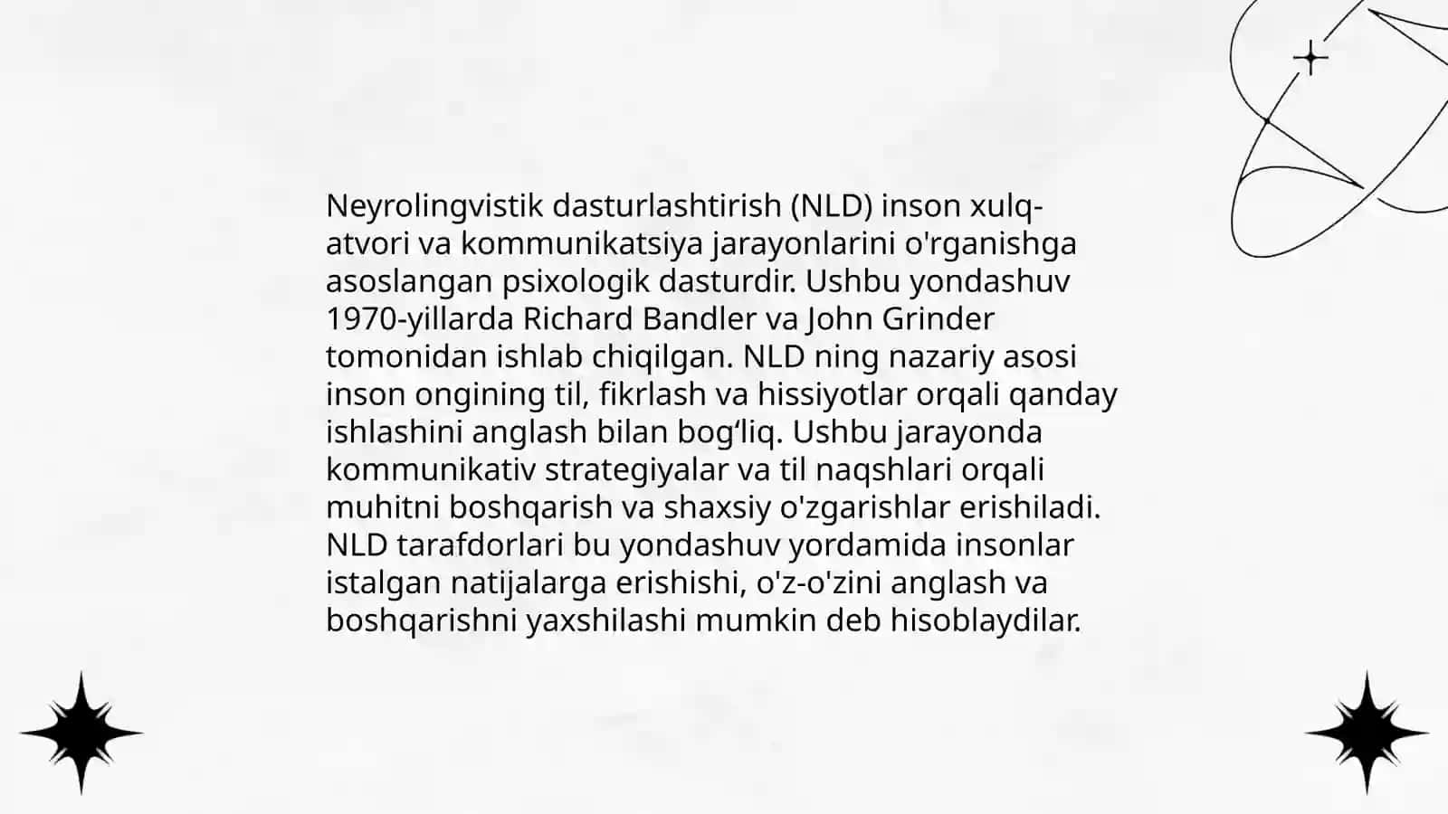 Neyrolingvistik dasturlashtirishning asosiy texnikalari: mazmuni, mohiyati va qoʻllash tartibi 3