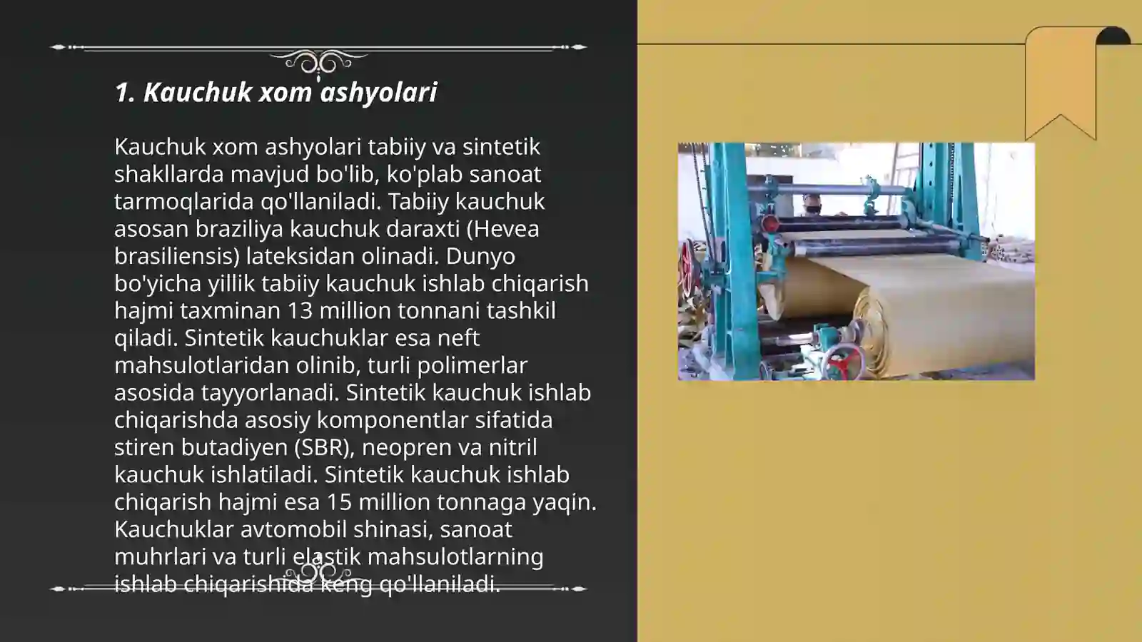 Kauchuk ishlab chiqarish texnologiyasi 3