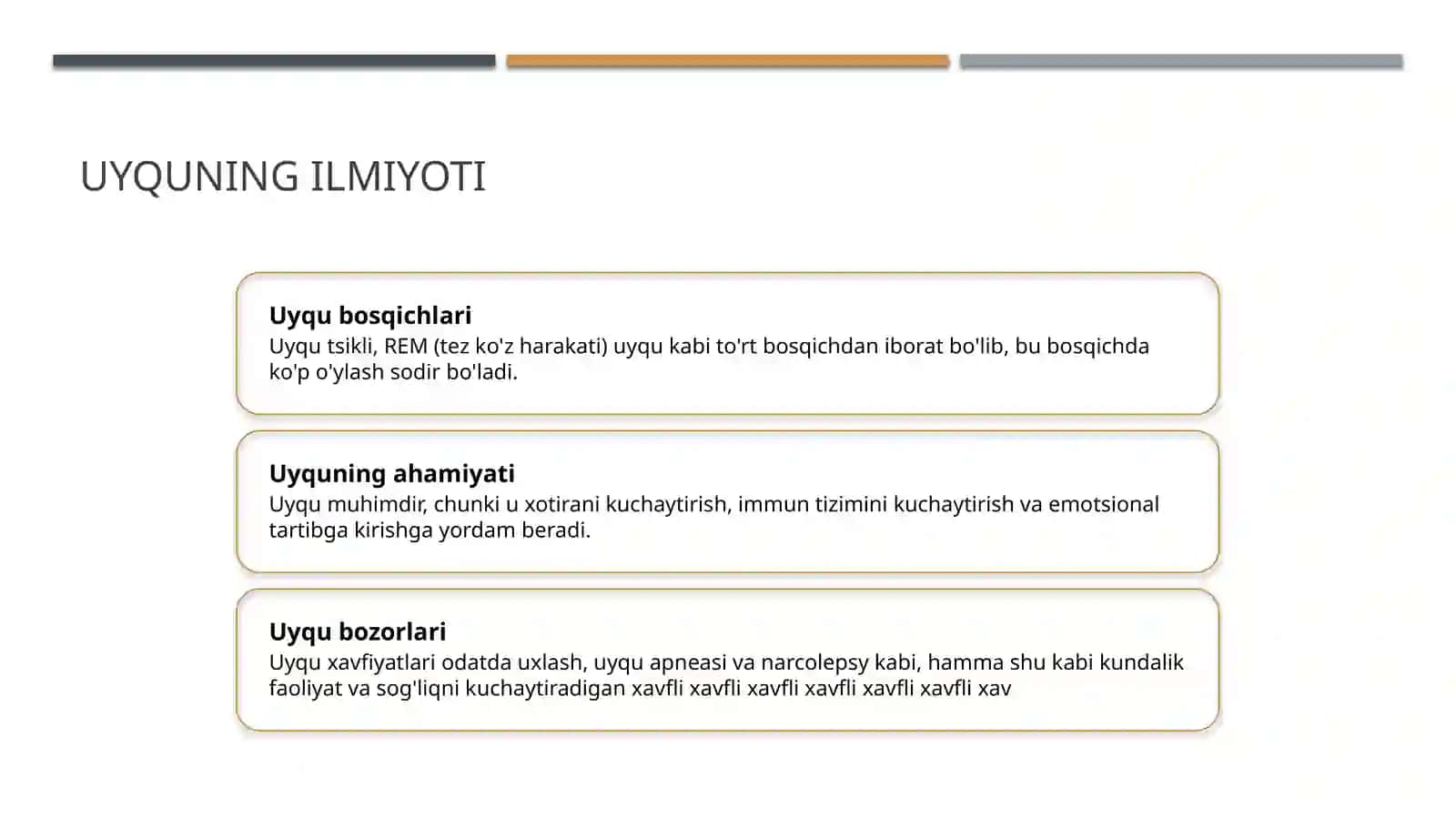Uyqu va uning ahamiyati 3