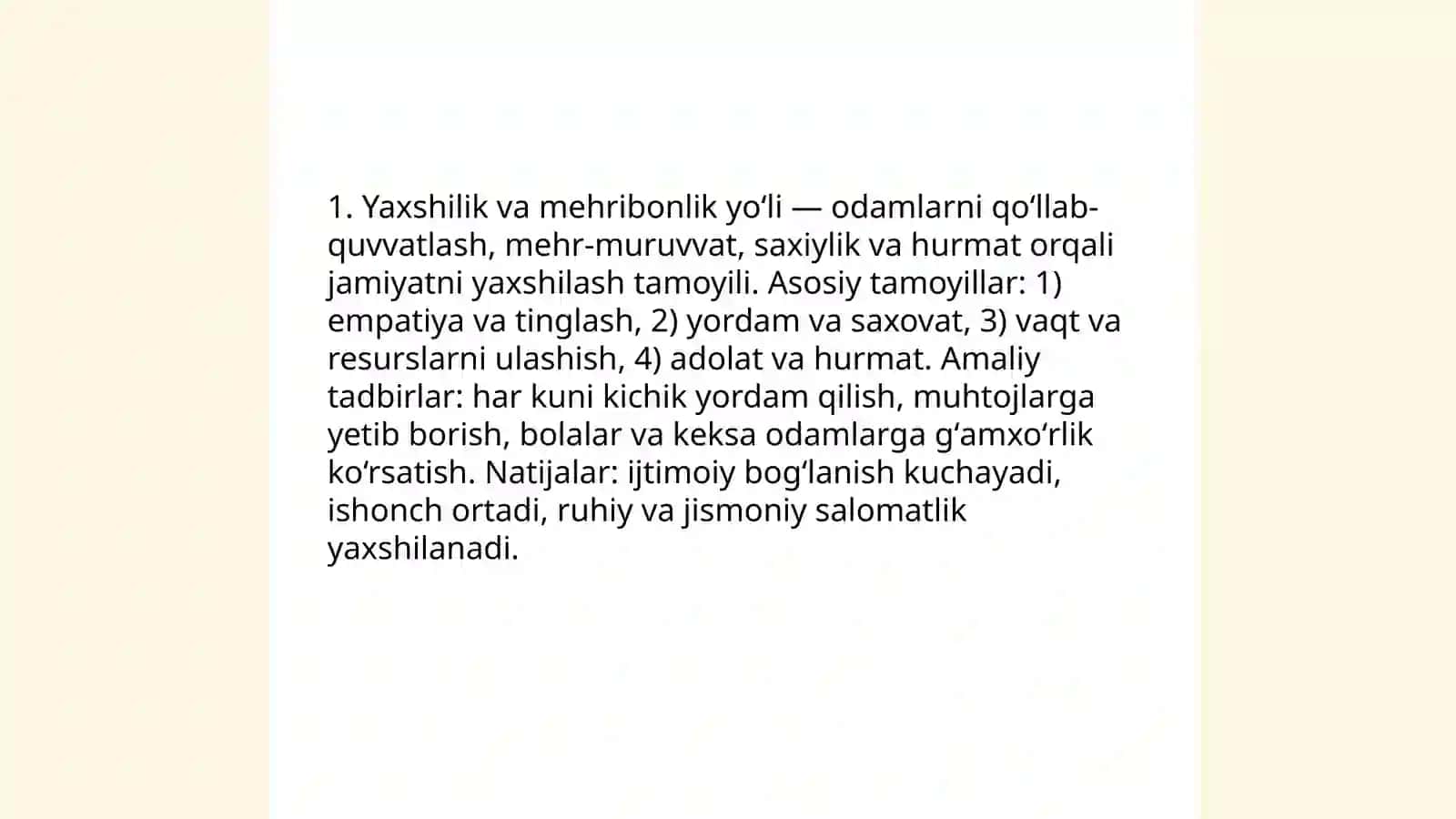 Yaxshilik va mehribonlik yoʻli 3