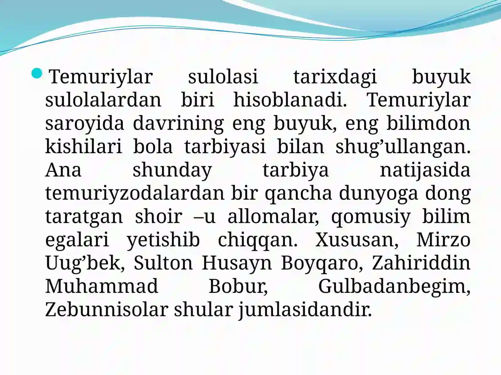 Temuriylar davrida o‘zbek tilshunosligi. Zahiriddin Muhammad Boburning lingvistik qarashlari. 3