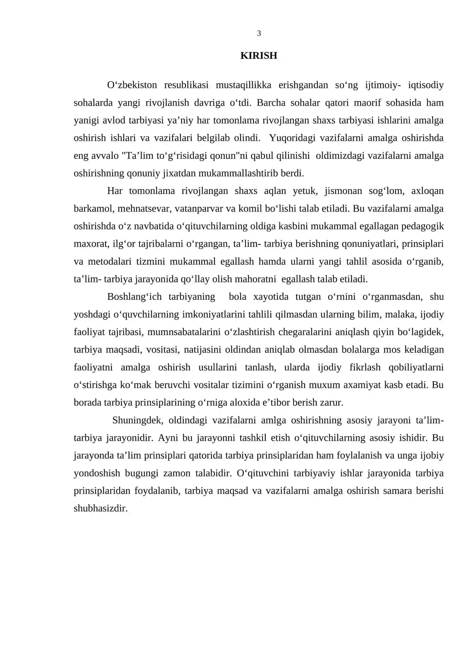 Tarbiya jarayonining TARAQQIY ETISH BOSQICHLARI VA UNING MOXIYATI 3
