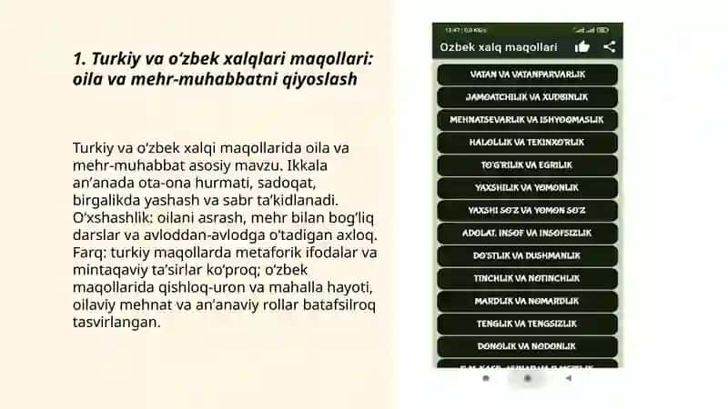 Dunyo xalqlari maqol va matallarini o’zbek xalq maqollari bilan qiyoslash 3