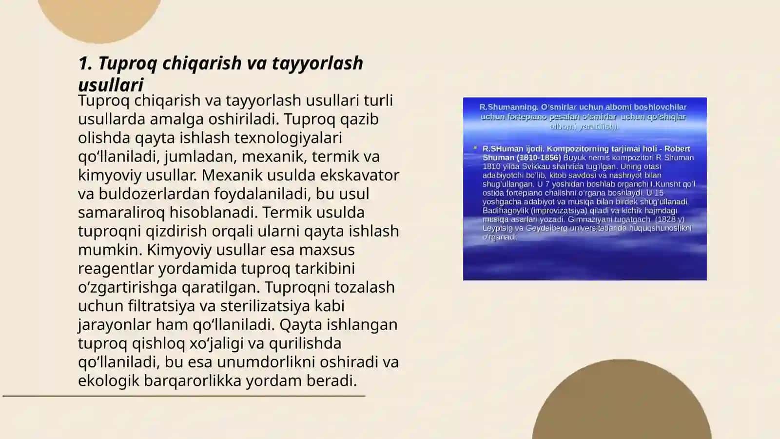 Tuproq chiqarish va tayyorlash usullari 3