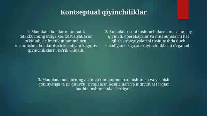 Bolalarni Arifmetik Masalalarini Tushunishning Òziga Xos Xususiyatlari 3