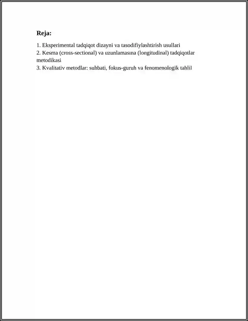 HOZIRGI ZAMON PISIXOLOGIYASINING TADQIQOT METODIKASI 3