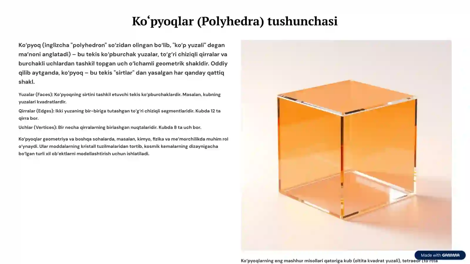 Fazoviy Geometrik Shakllar va Ko‘pyoqlar Olami 3