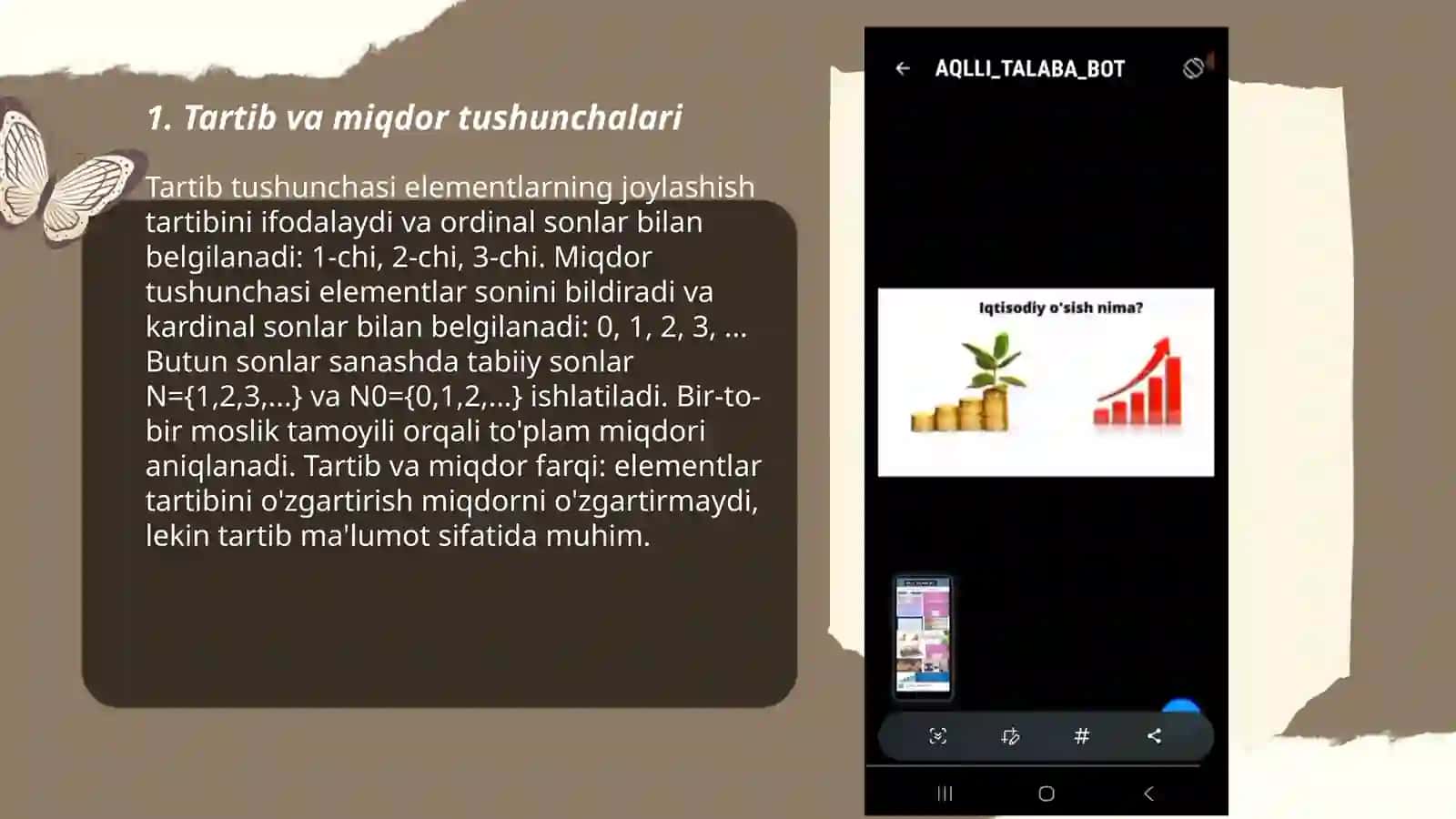 Tartib va miqdor butun sonlar sanash sanashning turli tizimlari 3