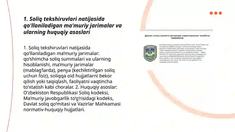 Soliq tekshiruvlarining va soliq nazorati boshqa choralarining huquqiy oqibatlari 3