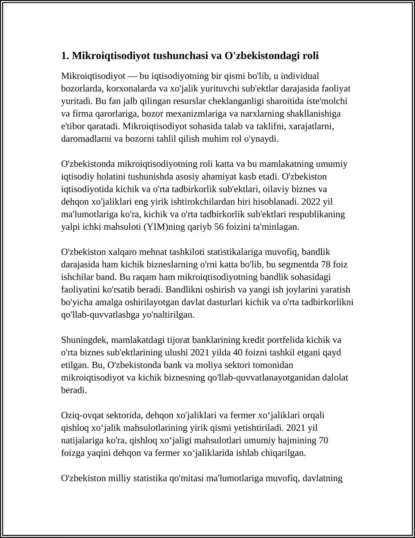 MIKROIQTISODIYOT O’ZBEKISTONDAGI O’RNI 3