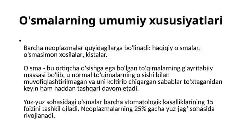 Yuz-jag‘ sohasi yumshoq to‘qimalari xavfsiz o‘smalari va o‘smasimon hosilalari 3